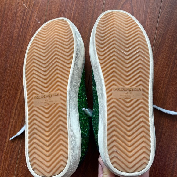 Green glitter handcrafted sneakers - Picture 5 of 5